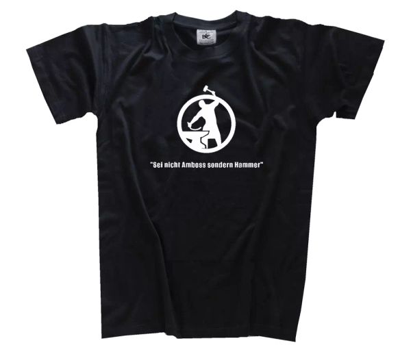 

blacksmith - sei not anvil but hammer forge metal t-shirt s - 3xl, White;black
