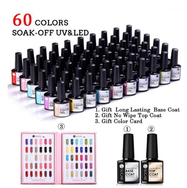 

60pcs/set gel nail polish set color uv led varnish art design soak off whole glitter learner kit1, Red;pink
