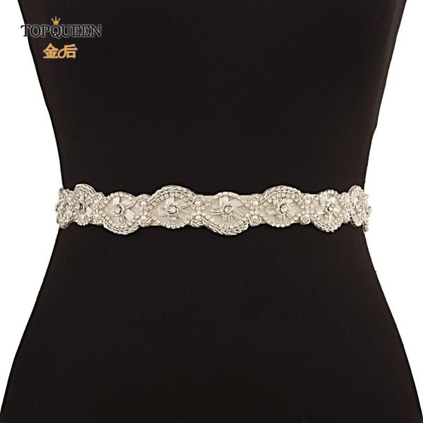 

wedding sashes ueen s368 beaded bridal belt plus size diamond pearl belts for dresses silver india lace, White