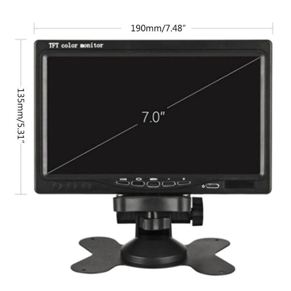 

car video multi-purpose 7 inch lcd monitor 480*234 resolution display adjustable stand for different view angle dropship