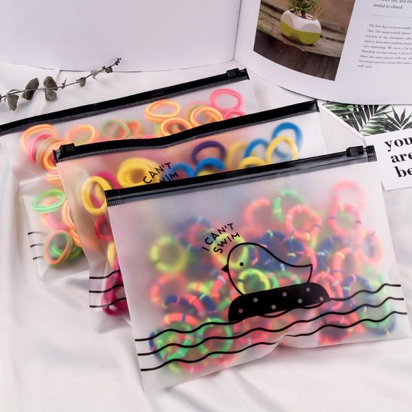

50/100pcs /bag girls scrunchies elastic hair bands cute candy cartoon ponytail holder ties rope kids sweet accessories, Slivery;white