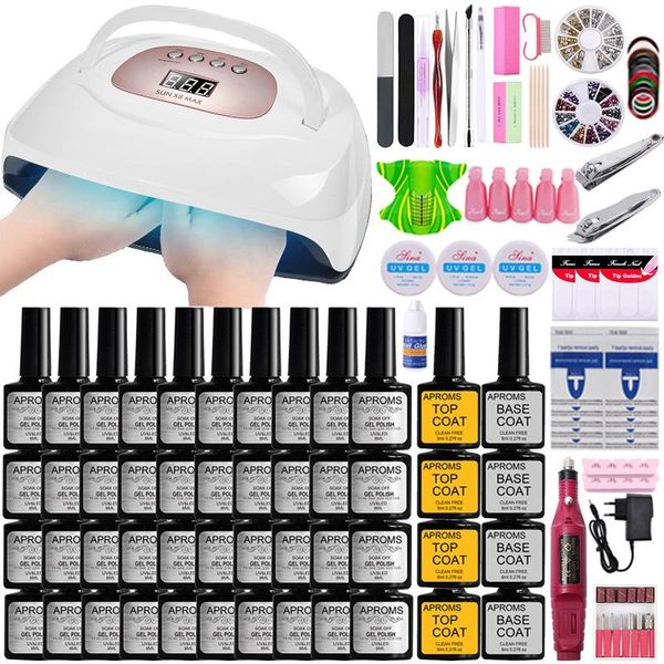 

nail art kits manicure set kit gel polish electric drill portable uv led lamp dryer practice