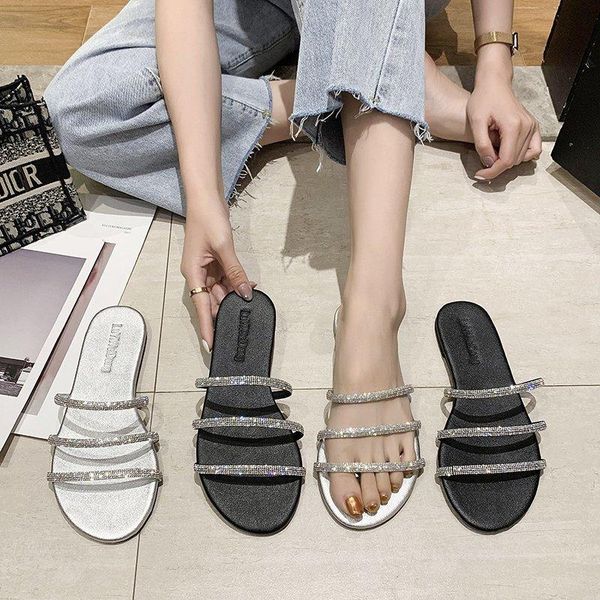 

slippers shoes women for home lady ladies flip flop 2021 summer flat, Black