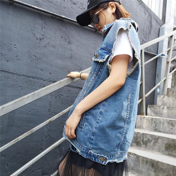 

jacket spring and summer korean vintage wild bf harajuku style sleeveless denim female waistcoat kn036 jref, Black;brown