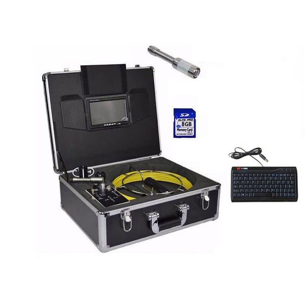 

pipeline inspection camera system with pipe locator keyboard dvr color lcd meter counter,512hz transmitter snake ip cameras