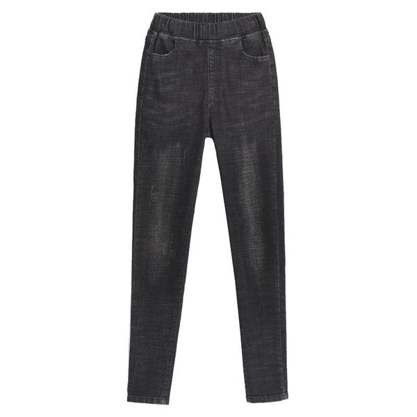 

women's jeans 2021 autumn and winter high waist elastic pencil pants, Blue