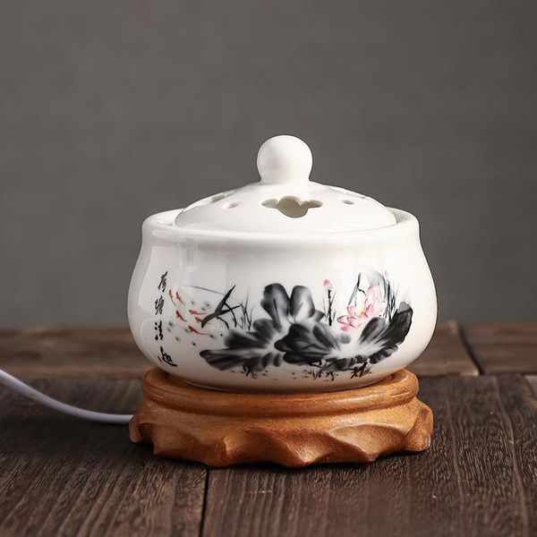 

fragrance lamps white incense burner ceramic eletric modern assuaging aroma incienso quemador burners bg50ib