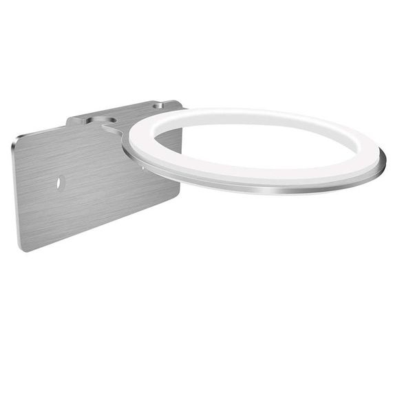 

bathroom shelves self adhesive hair dryer holder, wall mounted hairdryer hanging rack with plug stand stainless steel