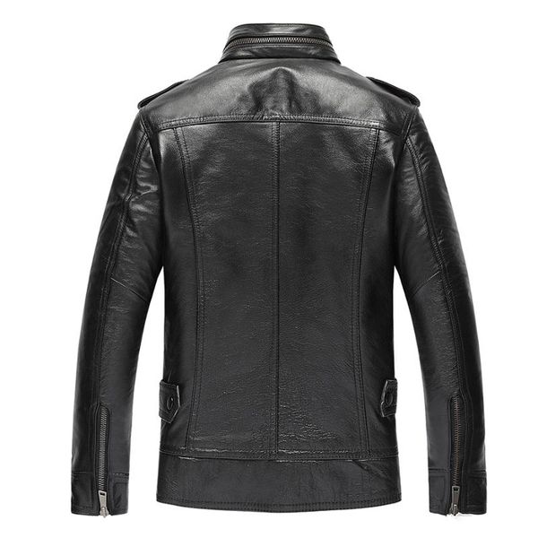 

men's leather & faux genuine jackets for men cow jacket spring autumn plus size 5xl jaqueta couro 19-818 mf601, Black