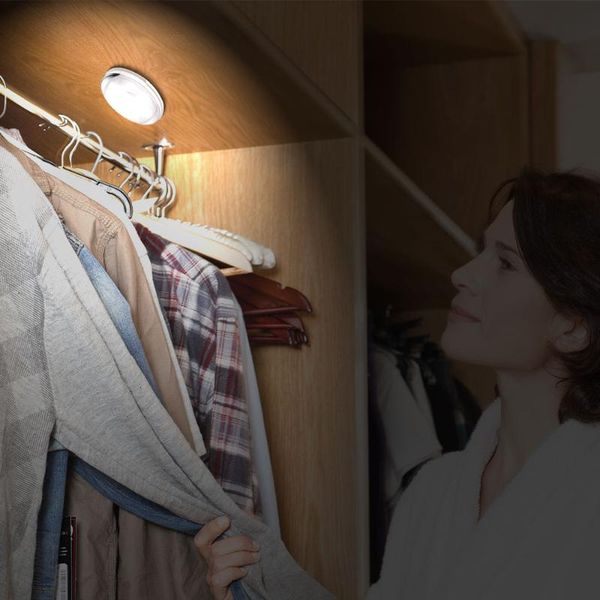 

light timer night lamp warm white under cabinet closet wardrobe bedroom kitchen stairs lighting led puck lights