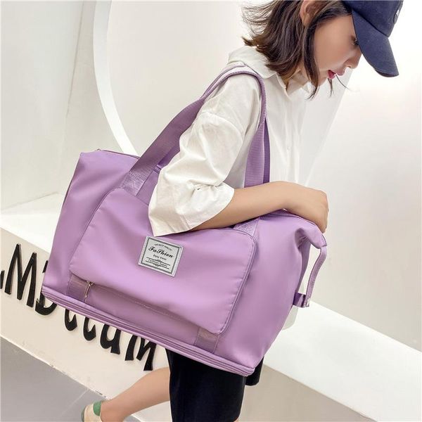 

duffel bags large capacity folding travel waterproof luggage tote handbag duffle bag multifunctional women shoulder dropship