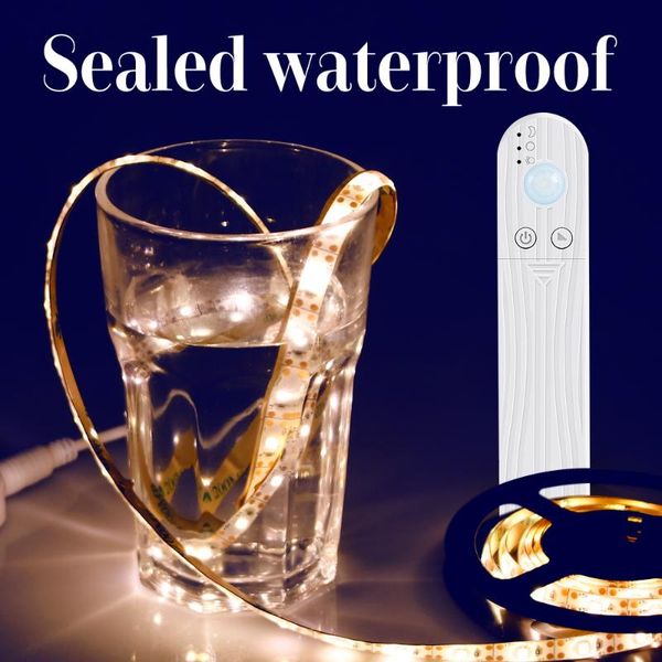 

dimmable led under cabinet light strip motion sensor night lamp battery powered closet lights wardrobe bathroom lighting
