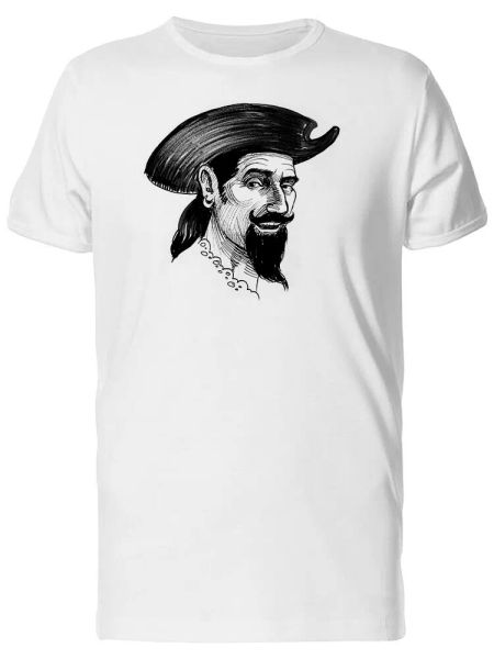 

grunge pirate captain sketch men's tee -image by shutterstock, White;black