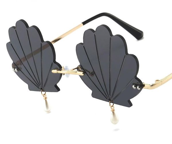 

sunglasses 2021 frameless shell european and american net red catwalk hanging diamond men women personality, White;black