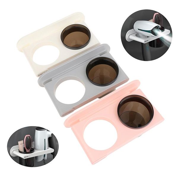 

bath accessory set wall mounted hair dryer holder self-adhesive rack bathroom supplies