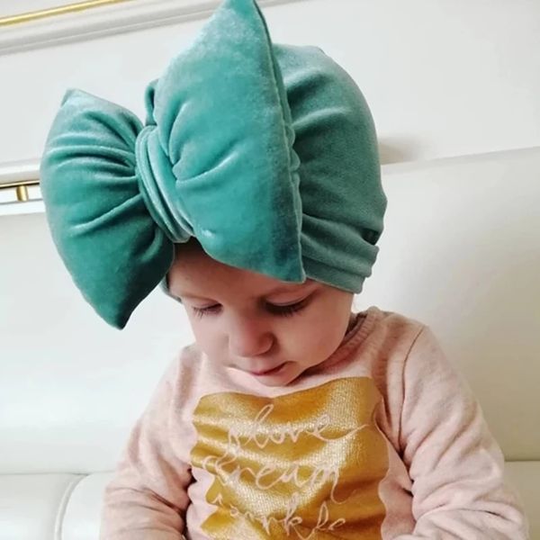 

4pcs soft velvet babys headbands big bowknot cute autumn infant girl headwrap newborn hair bands christmas baby hairs accessories, Slivery;white