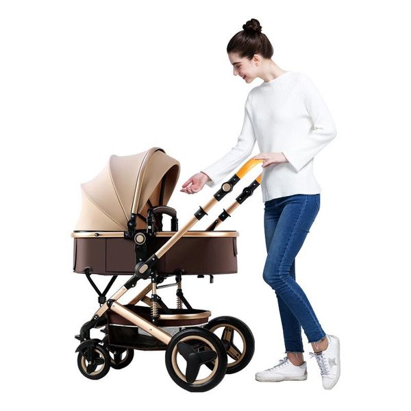 Passeggino Designer di marca di moda All'ingrosso 3 in 1 Hot Mom Passeggino da viaggio di lusso Carrozzina Cestino Neonati Seggiolino auto e carrello morbido