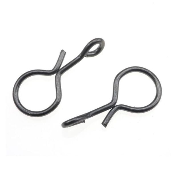 

50pcs/bag fishing snap quick change for flies hook lock lures steel black stainless clip u2g8 accessories