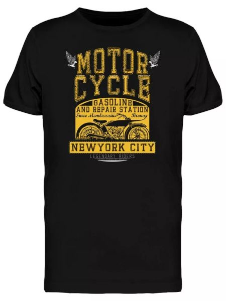 

motorcycle chopper nyc men's tee -image by shutterstock, White;black