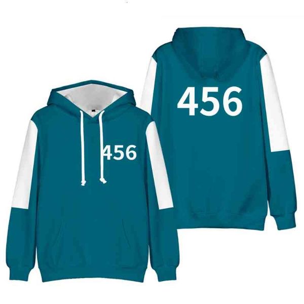 

women's hoodies & sweatshirts houzhou game calamari cosplay hoodies blue play dress-up korean sports jersey tv series loose big-size cl, Black