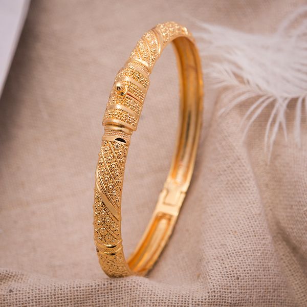 

1pcs women bangle gold color bangles for women bride can open bracelets /ethiopian/france/african/dubai jewelry gifts, Black