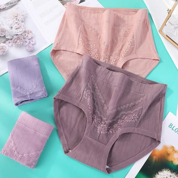 

women's panties lace summer breathable cotton briefs plus size underwear lingerie antibacterial underpants female intimates, Black;pink
