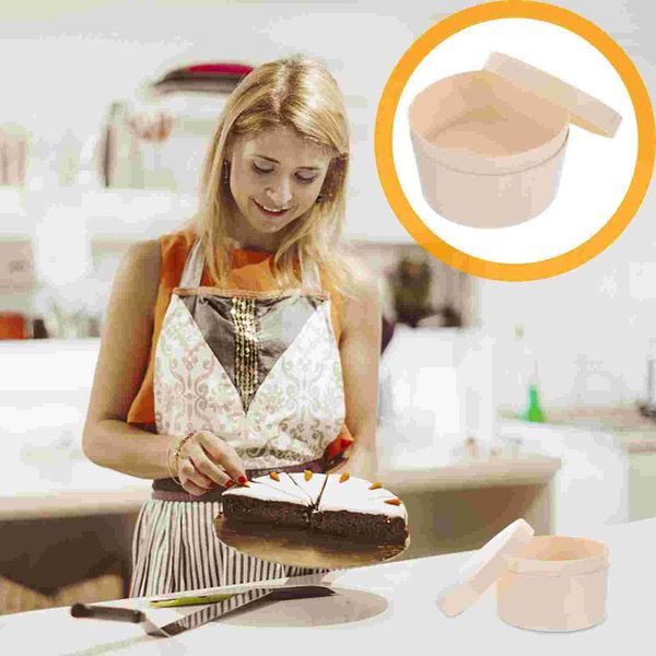 

gift wrap 2pcs 4 inch cake carrier creative wood box for bakery pie dessert pastry