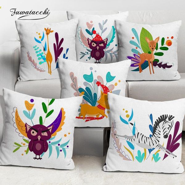 

cushion/decorative pillow fuwatacchi animals cushion cover square super soft pillowcase cartoon series sofa pillowcover living room case