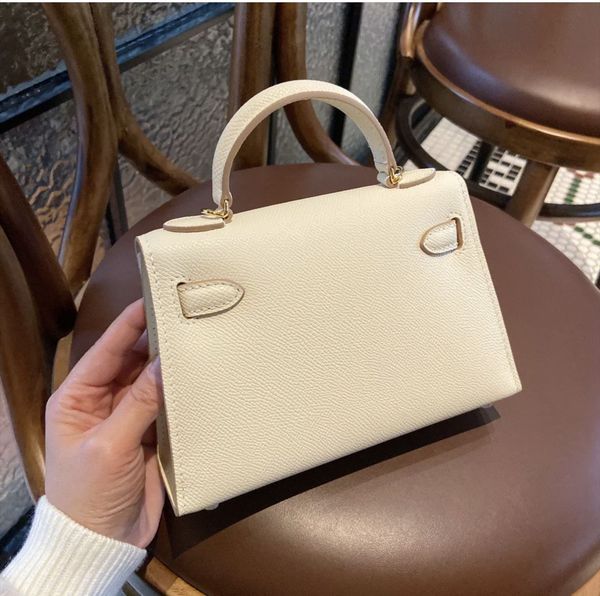 

2021 second generation kelly bag fashion trend one shoulder slant cross portable leather women's palm grain cowhide small square
