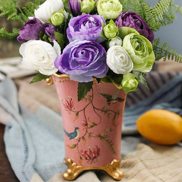 

vases retro bird pattern ceramic flower vase home decoration modern art plant holder desk hydroponics device room decor