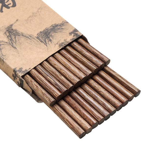

chopsticks zollor 10 pair/box natural solid wood without lacquer and wax high temperature resistance household tableware