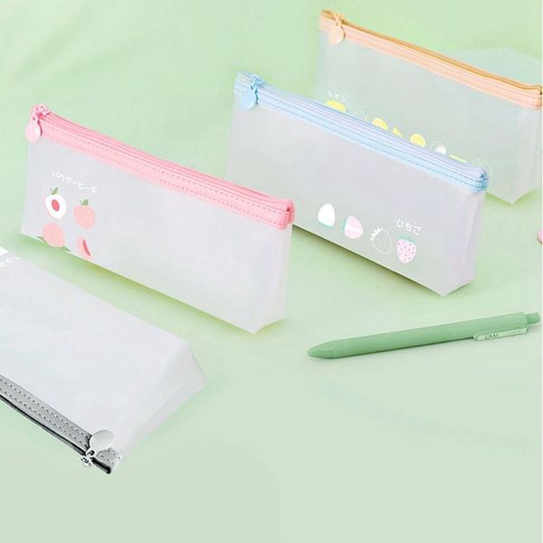 

storage bags pencil case transparent frosted school bag capacity nylon pen for kid gift office supplies creative papeterie r
