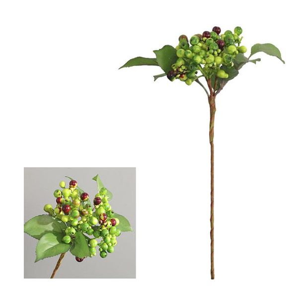 

decorative flowers & wreaths 1xsilk foam artificial berries leave ornament berry flower branch decoration diy