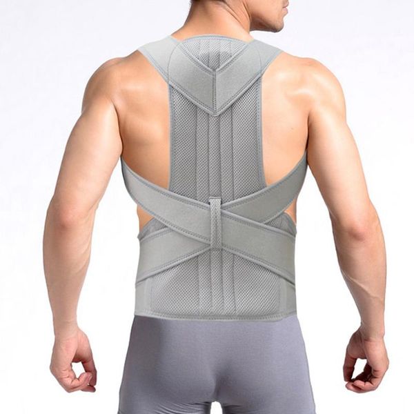 

back posture corrector men women support belt weightlifting protector gym sports lumbar protection, Black;blue