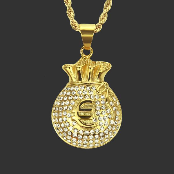 

amulet neck pendants creative hiphop personalized three-dimensional symbol purse pendant necklace, Silver