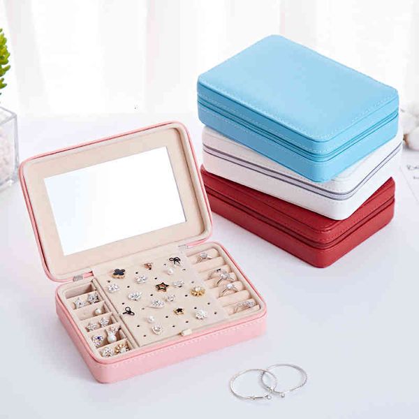 

cosmetic bags jewelry box female portable princess european korean earrings small simple earring ring hand storage