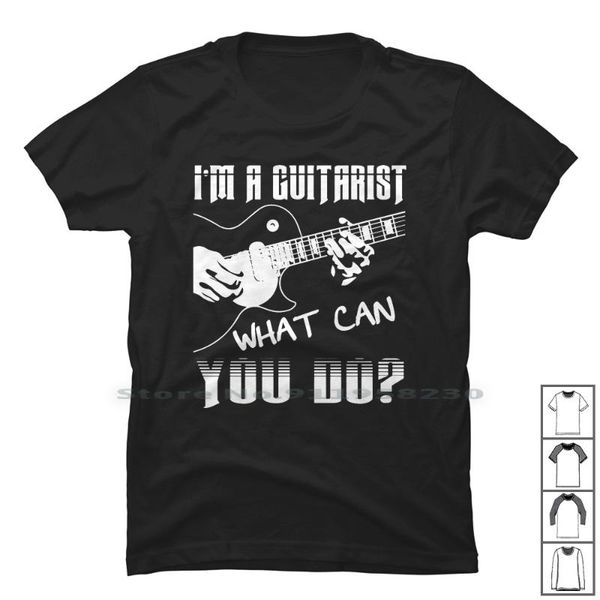 

men's t-shirts i'm a guitarist what can you do t shirt 100% cotton illustration halloween guitar trend party end st, White;black