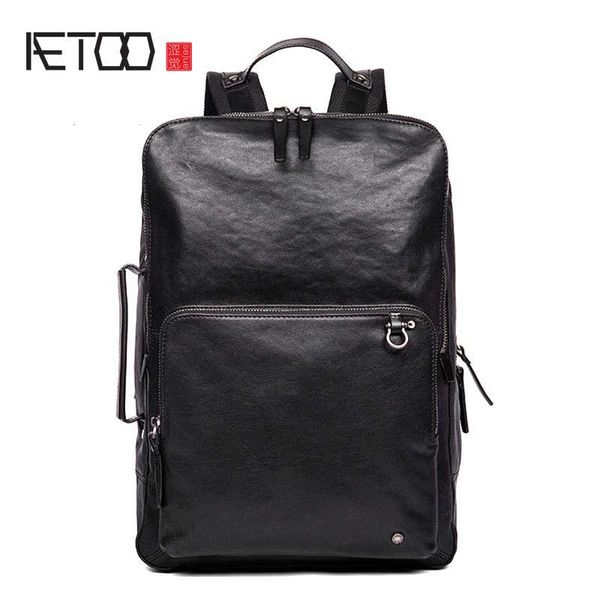 

backpack aetoo business casual first layer vegetable tanned cowhide men's travel leather computer bag multifunction