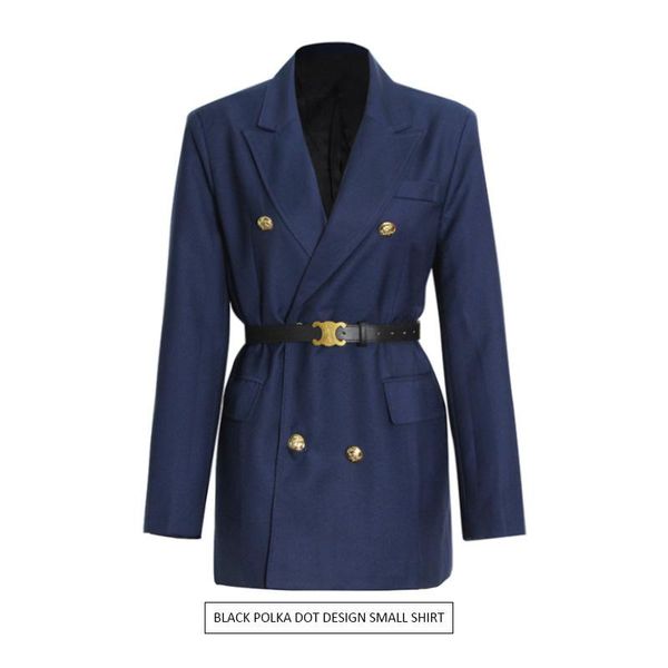 

women's suits & blazers autumn women blazer coat vintage slim jacket elegant pocket 2021 fashion female casual chic belt high grade ct, White;black