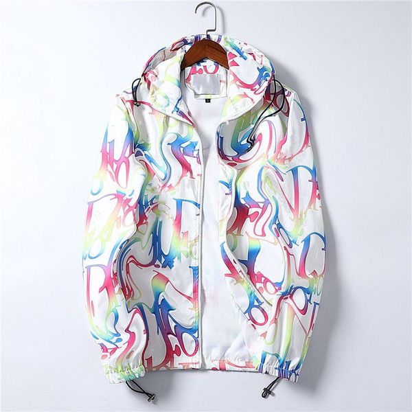 

mens hooded windbreaker ets fashion letter printing bomber zipper et red white black male casual streetwear hip hop outerwear coats men, Black;brown