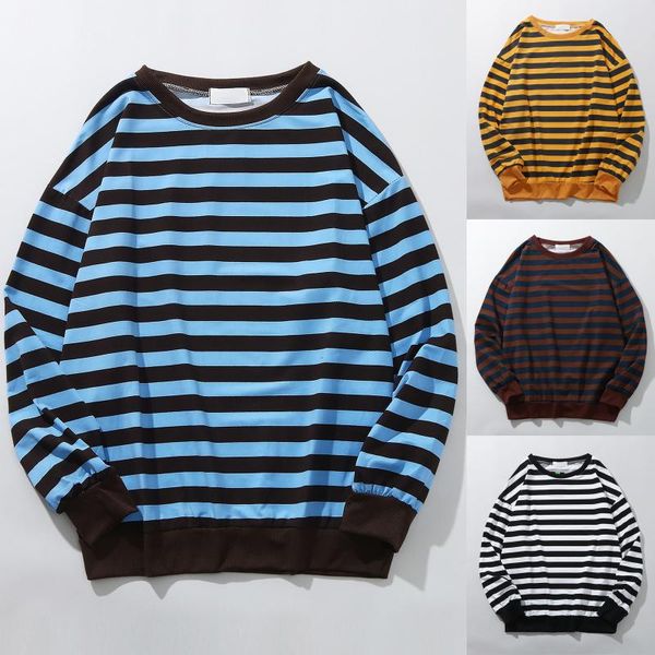 

men's hoodies & sweatshirts men striped 2021 spring autumn fashion mens male loose couple outfit brand hip hop hoodie, Black