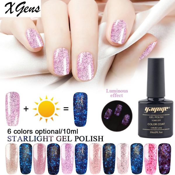 

nail gel xgens polish for manicure glitter luminous color uv vernis semi permanent primer varnishes art, Red;pink