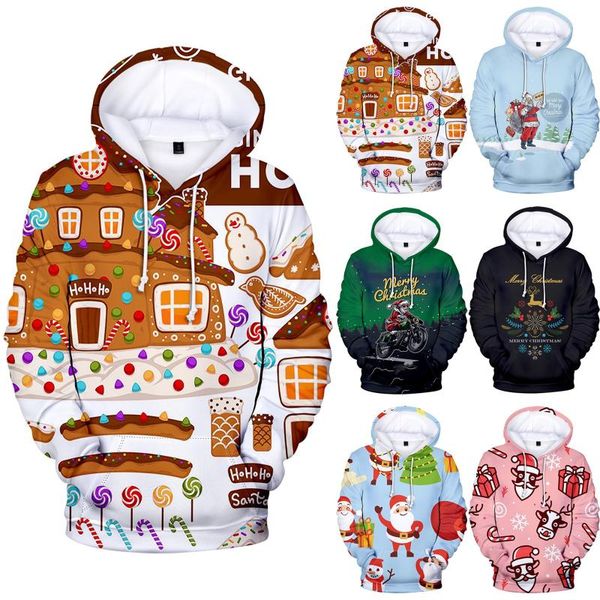 

men's hoodies & sweatshirts hoodie men multicolor christmas 3d print classic camouflage hooded sweatshirt pullover casual male, Black