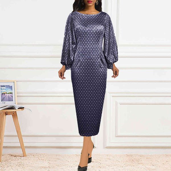 

two piece dress women navy blue bodycon velvet dresses long lantern sleeves skinny party celebrate fashion african elastic package, White