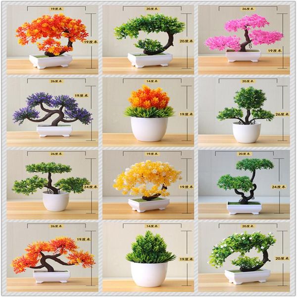 

decorative flowers & wreaths artificial plants potted pine tree 35 color small fake ornaments for office home garden decor