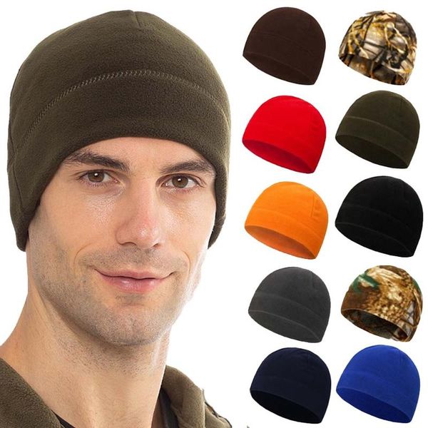 

cycling caps & masks winter outdoor sports knitted ski hat cap hiking riding windproof thermal fleece warm earmuffs snow, Black