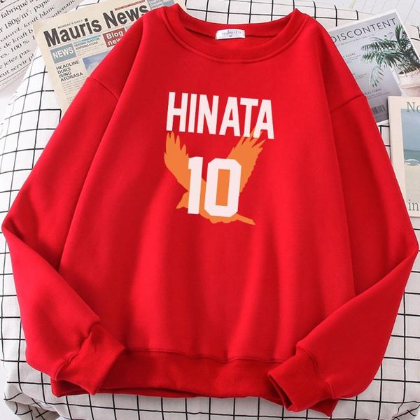 

men's hoodies & sweatshirts 2021 hinata volleyball no.10 haikyuu print loose vintage clothing hooded coldproof mens sweatshirt large s, Black