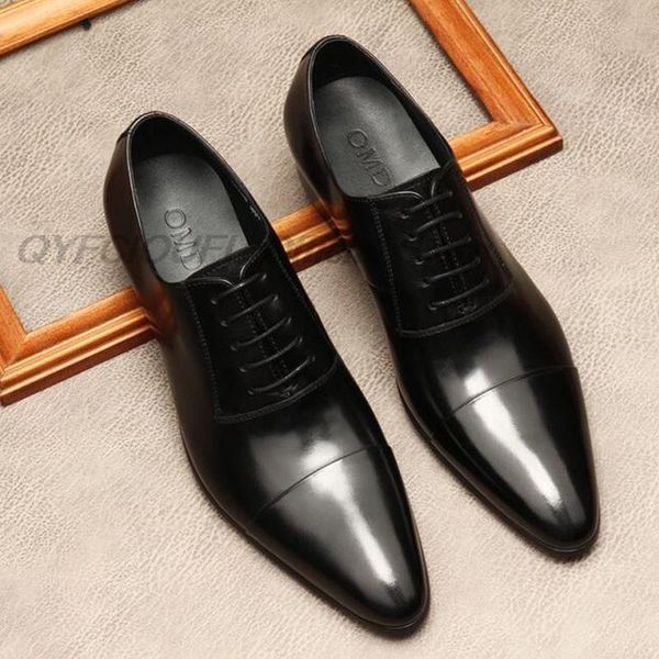 

dress shoes handmade designer men italian genuine leather wedding brogue lace up business formal black brown oxford shoe ajac