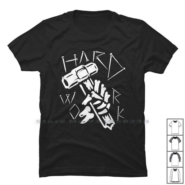 

men's t-shirts hard work t shirt 100% cotton inspiration typography motivation worker spirit text, White;black