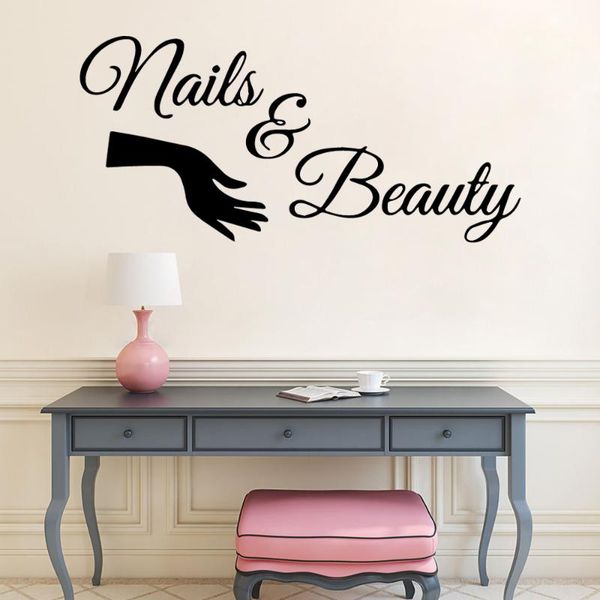 

wall stickers nail salon decal manicure sticker beauty bar window decoration